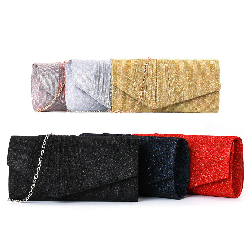 Flash material wrinkle zipper bag cover handbag
