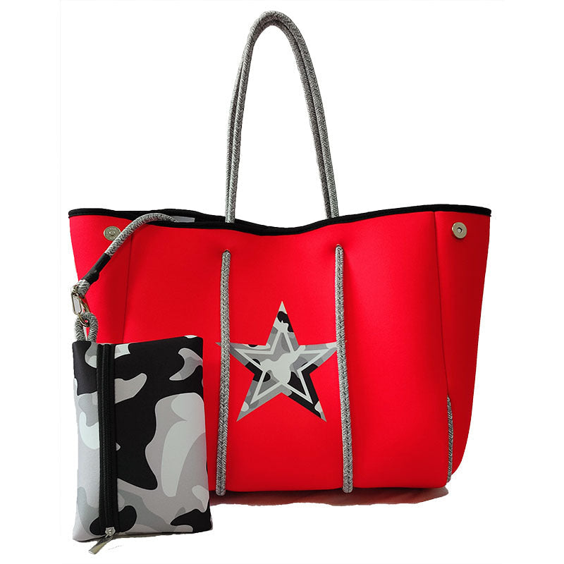 Neoprene Perforated Tote Set – Mother-Child Beach Bag, Water-Resistant Gym &amp; Swim Duffle