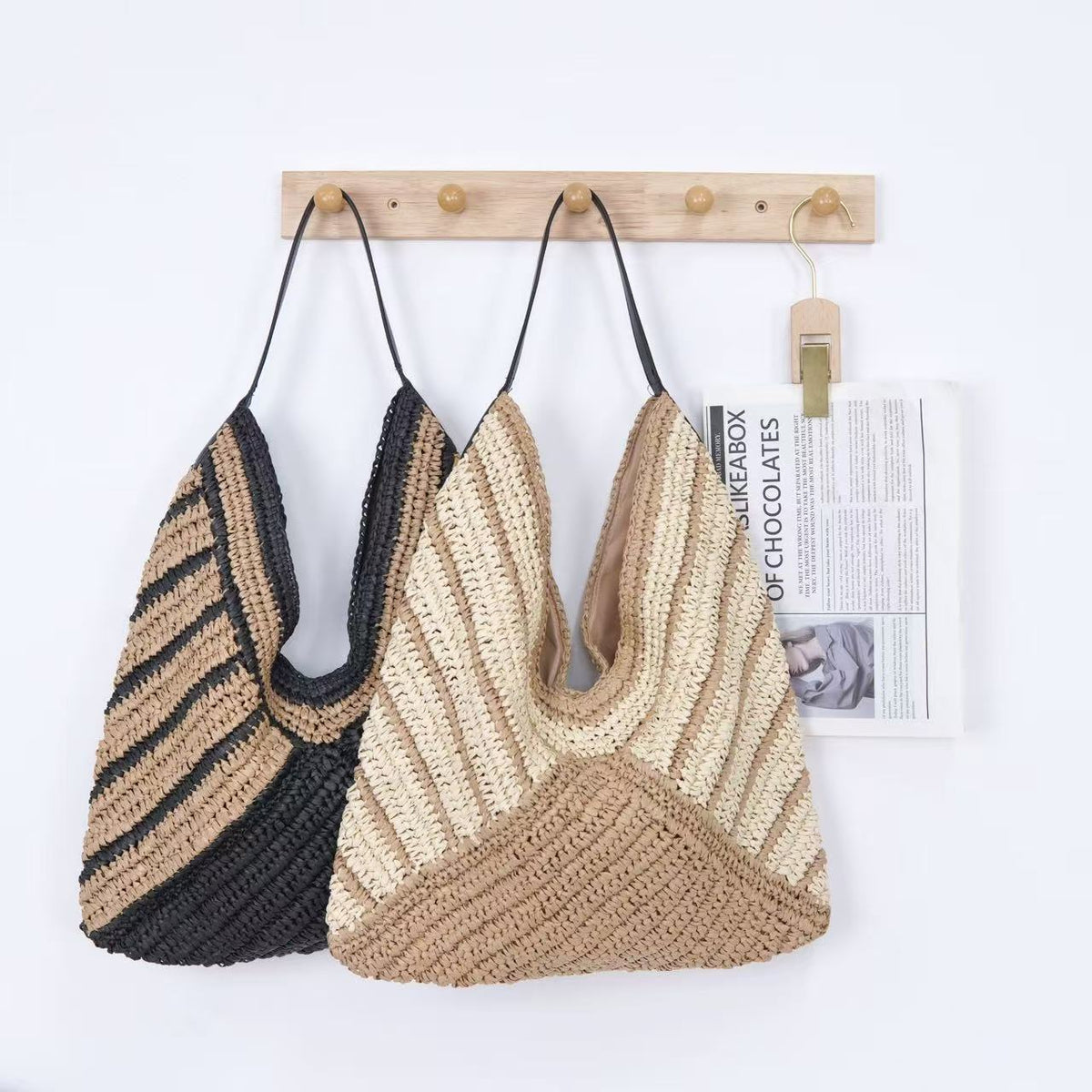 Striped Hobo Shoulder Tote – Versatile Women&