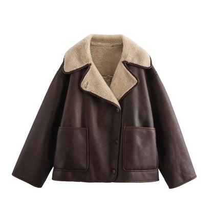 Reversible Fur &amp; Leather Jacket