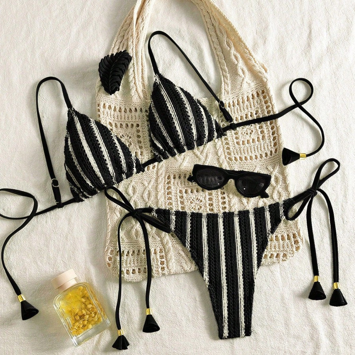 Bikini Set Special Multi color Double Strap Swimsuit Women&