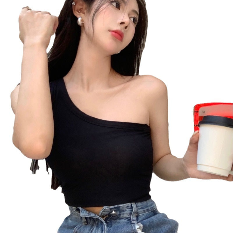 Ladies Belt Chest Pad Shoulder Hanging Outer Wear Short Top