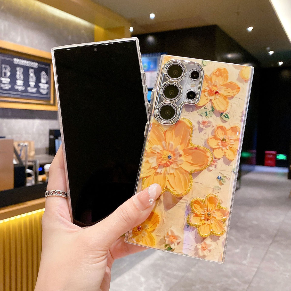 Luxury Rhinestone Flower Phone Case