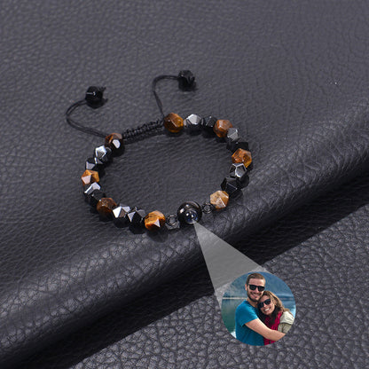 Obsidian Photo projection Customized Bracelet