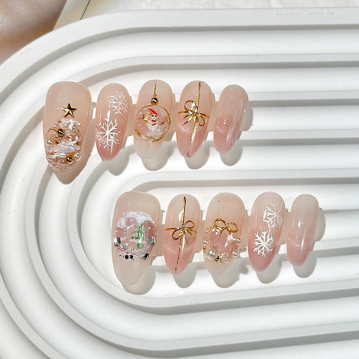 Christmas handmade nail wear boutique high-end nail art fake nail flakes autumn and winter