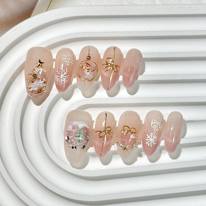 Christmas handmade nail wear boutique high-end nail art fake nail flakes autumn and winter