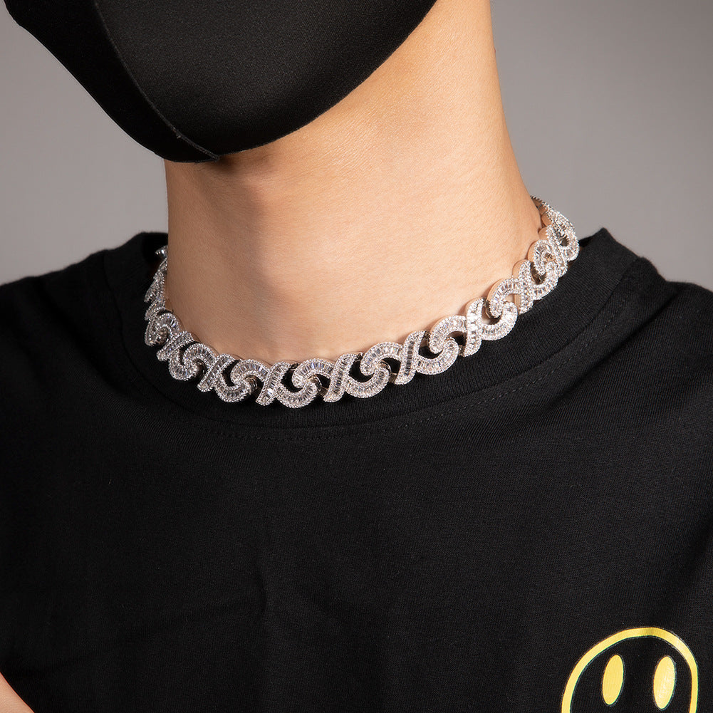 15mm Diamond Geometric Infinity Cuban Chain