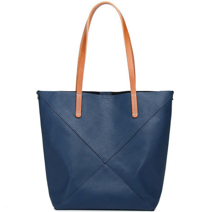 Elegant Genuine Leather Shoulder Bag - Stylish Folding Geometric Bucket Bag &amp; Large Capacity Tote for Women hobo