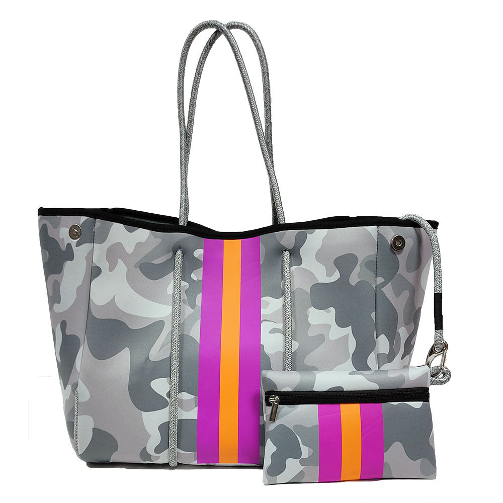 Neoprene Perforated Tote Set – Mother-Child Beach Bag, Water-Resistant Gym &amp; Swim Duffle