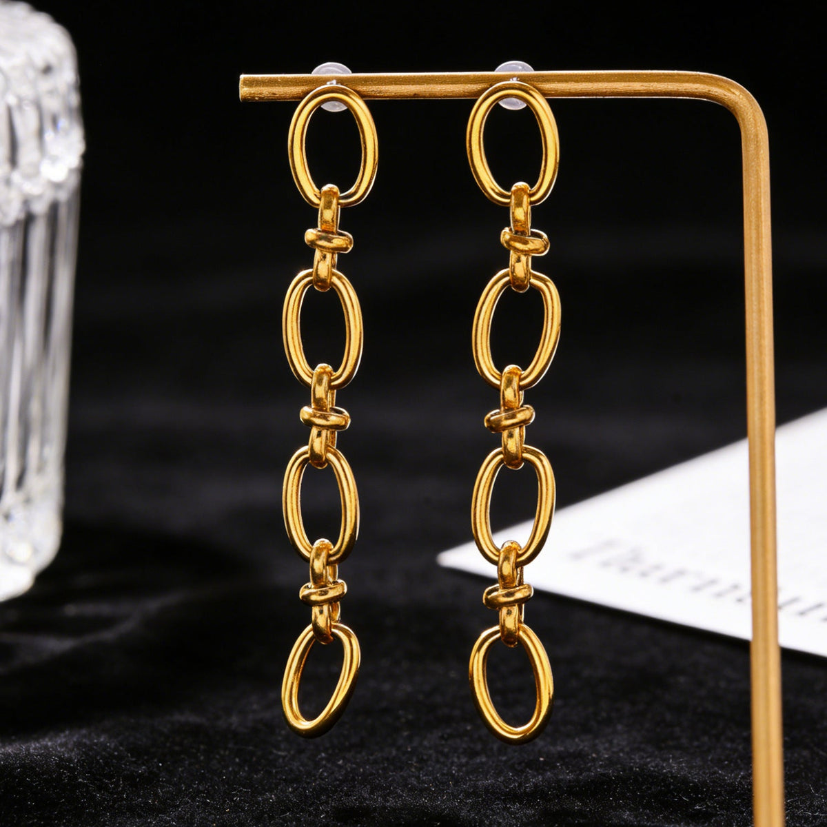 18K Real Gold Plated Stainless Steel Long Tassel Chain Earrings