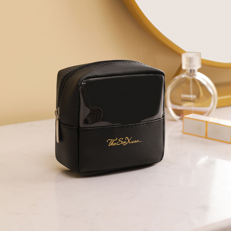Portable large-capacity travel translucent cosmetic bag, Pu multi-functional waterproof toilet bag, portable skin care product storage bag, makeup bag organizer,Makeup bags, small