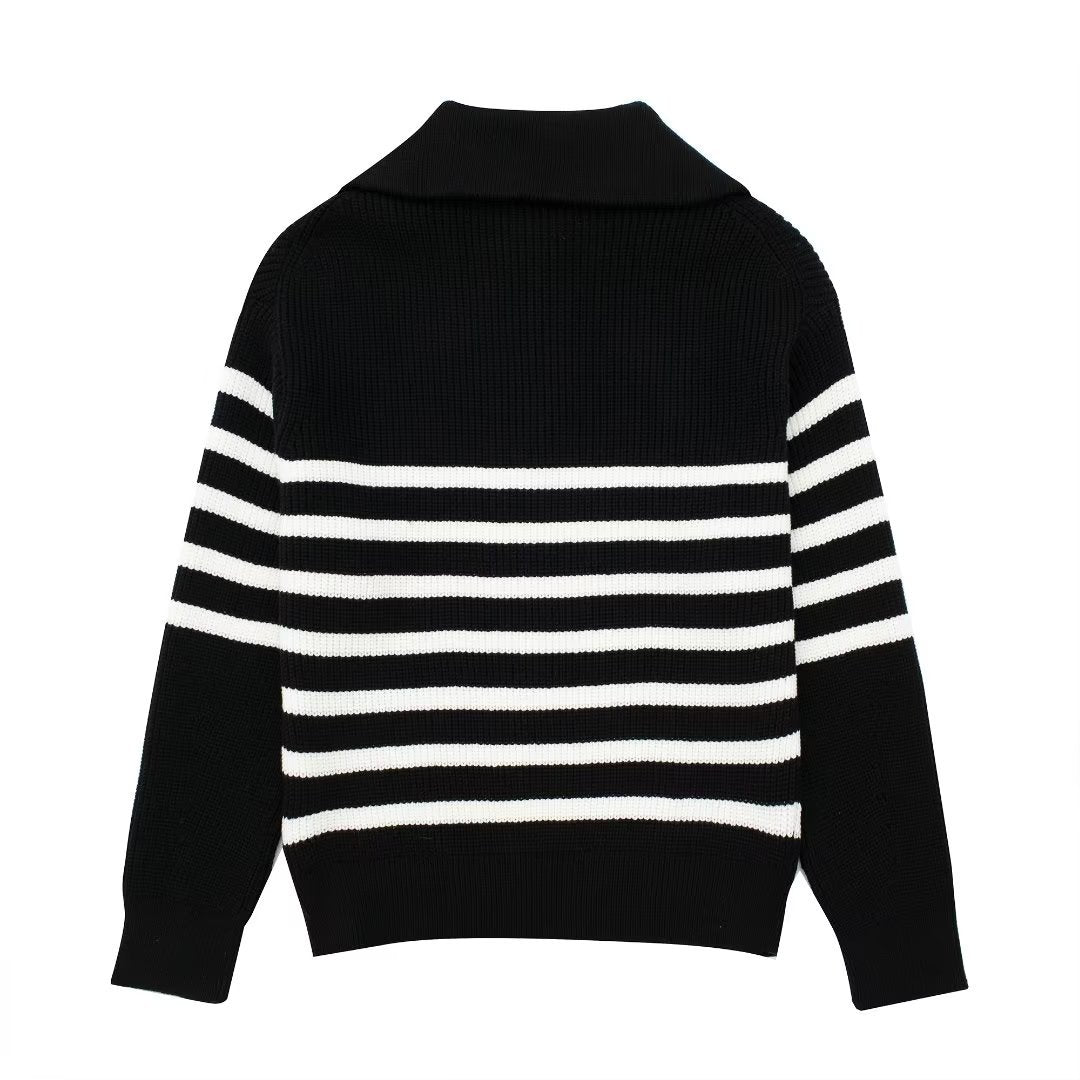 Casual All-match Open Collar Wool Sweater