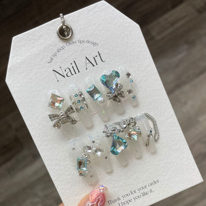 1022- Handmade press on nails fake nails removable