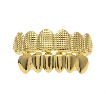 Hip-hop polished braces with gold electroplating