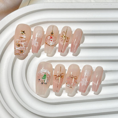 Christmas handmade nail wear boutique high-end nail art fake nail flakes autumn and winter
