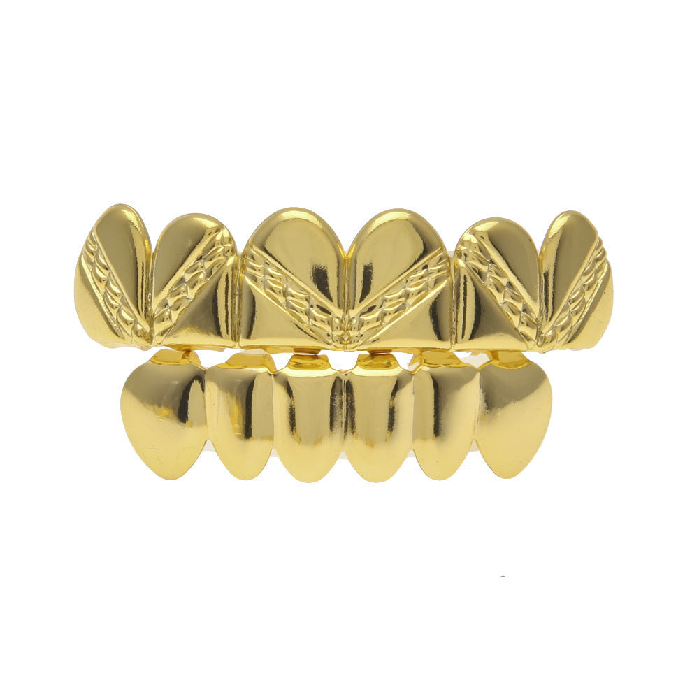 Hip-hop polished braces with gold electroplating