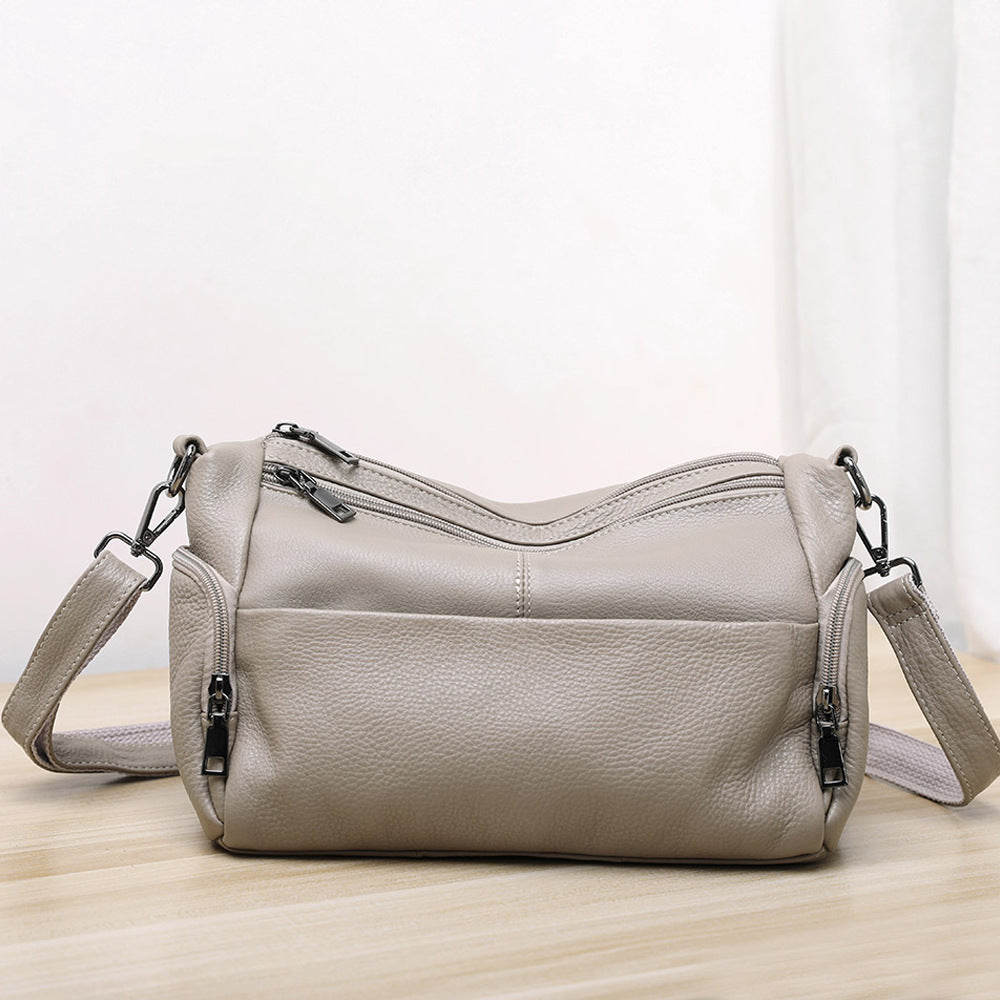 Elegant Genuine Leather Shoulder Bag – Stylish Crossbody &amp; Underarm Mommy Bag hobo