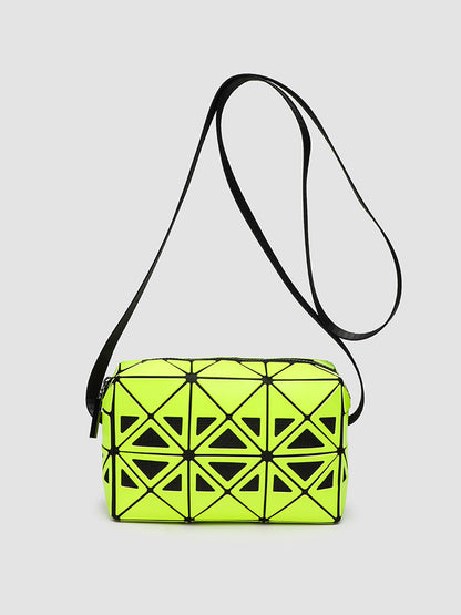 Fashion mini square box, hollow geometric design splicing crossbody bag, fashion commuter shoulder Crossbody bag, small square purse