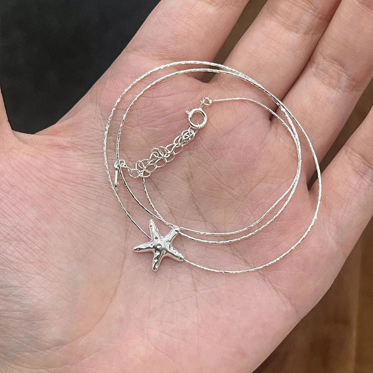 starfish s925 sterling silver lava necklace