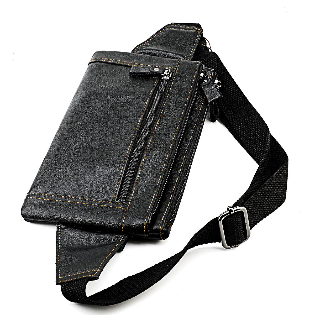 Multifunctional Genuine Leather Chest Bag &amp; Waist Bag for Men and Women – Fanny Pack for Travel, Sports, Running, and Holidays with Multiple Pockets