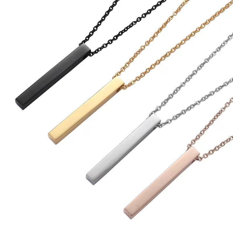 Geometric Bar Pendant Necklace