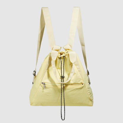 Yellow Drawstring Backpack Purse – Travel Large Capacity Backpack for Students Shoulder Handbag