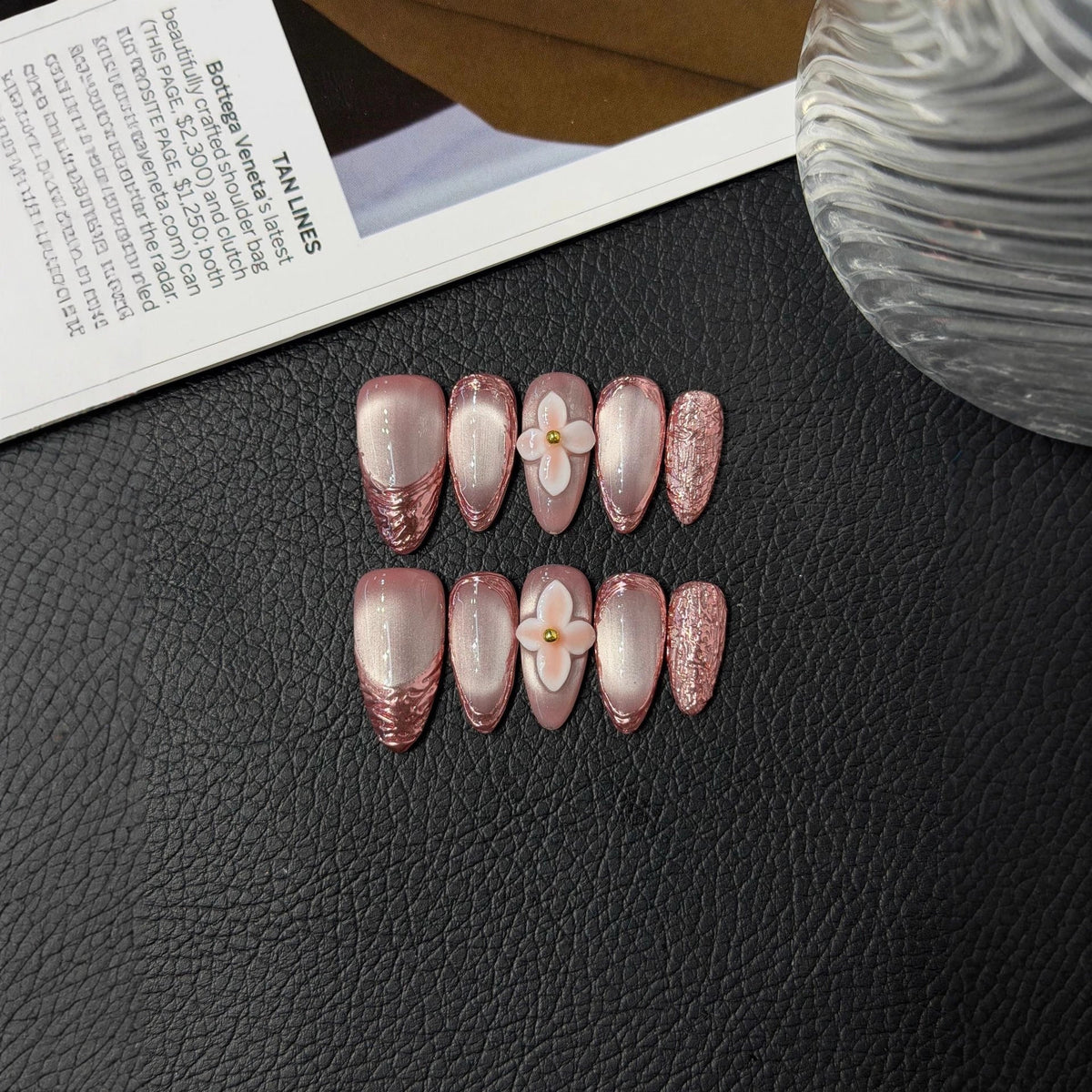 Handmade Press on Nails Girly Heart Atmosphere Cat&