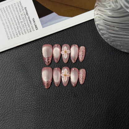 Handmade Press on Nails Girly Heart Atmosphere Cat&