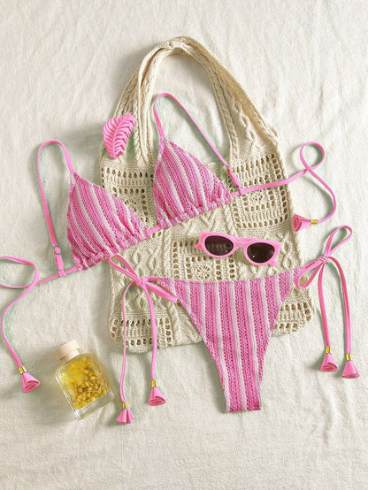 Bikini Set Special Multi color Double Strap Swimsuit Women&