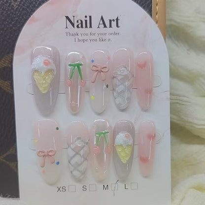 0958- Handmade press on nails fake nails removable