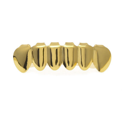 Hip-hop diamond-encrusted and gold-plated teeth grillz