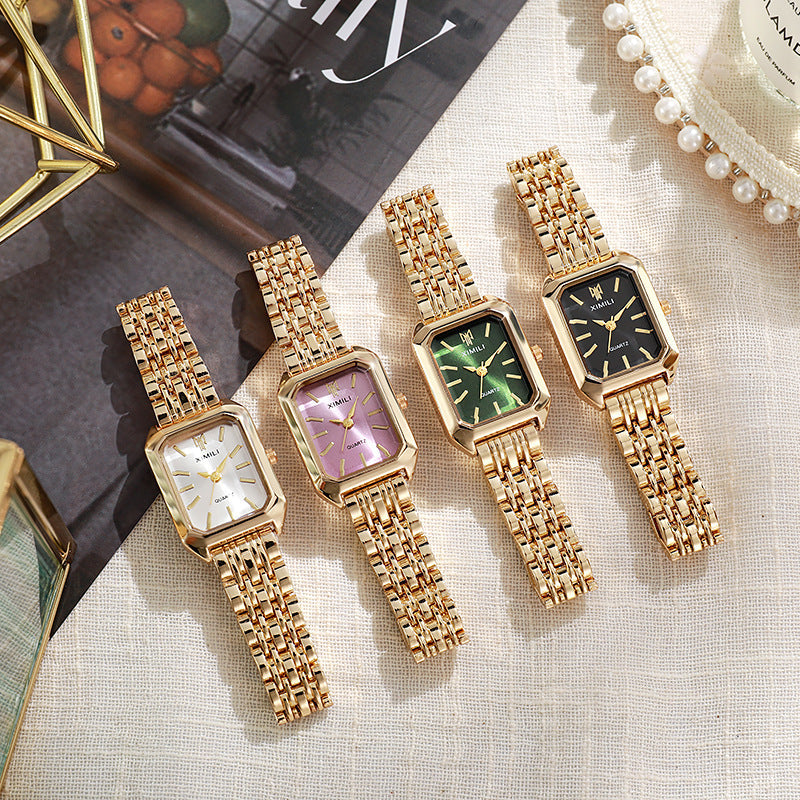 Fashion Simple Square Steel Strap Women&