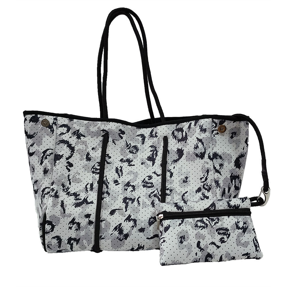 Neoprene Perforated Tote Set – Mother-Child Beach Bag, Water-Resistant Gym &amp; Swim Duffle