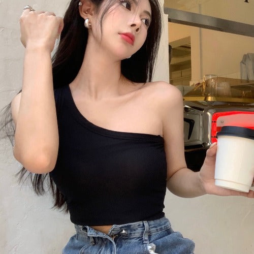 Ladies Belt Chest Pad Shoulder Hanging Outer Wear Short Top