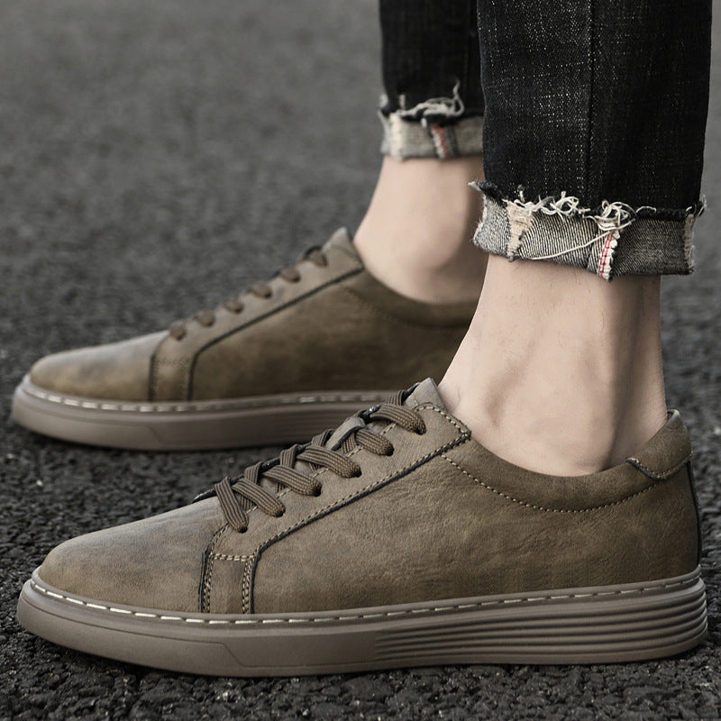 Plus Size Frosted Cowhide Board Shoes Men&
