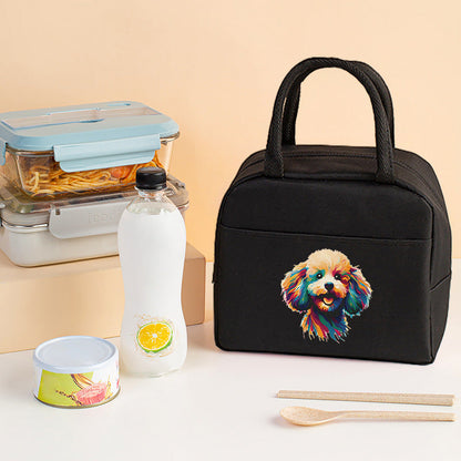 Letter pattern printed thermal insulation bag, lunch box bag, tote aluminum foil ice bag, lunch storage picnic bag, fresh-keeping bag