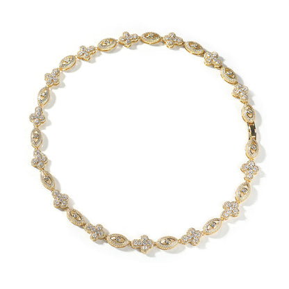 mens gold chain Diamond eye cross necklace