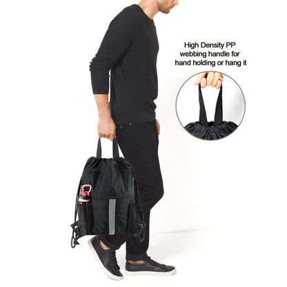 Basketball football drawstring backpack, drawstring backpack with shoe compartment, sports belt pocket sports equipment bag