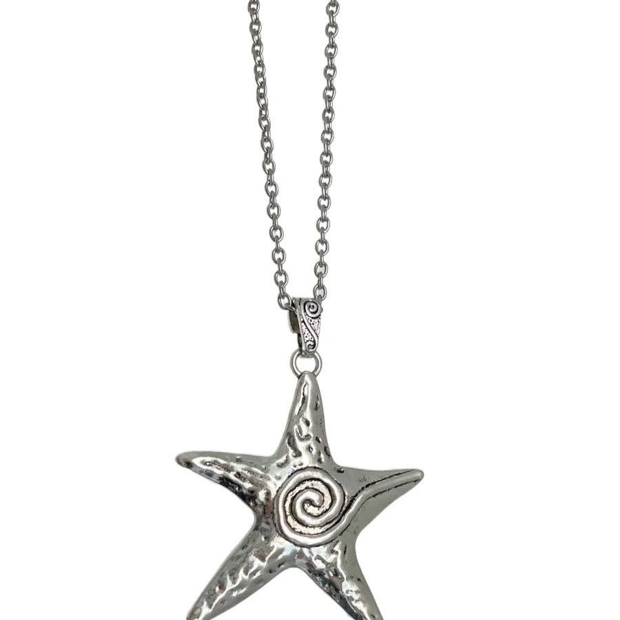 starfish spiral retro necklace