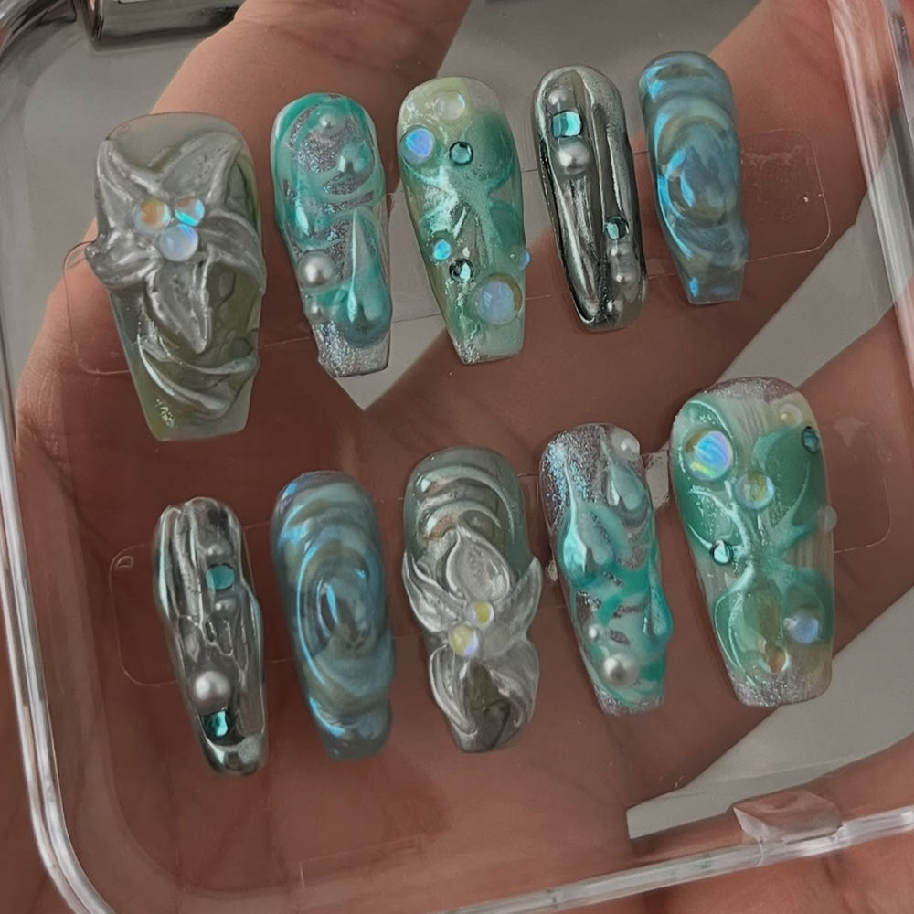 0939- Handmade press on nails fake nails removable