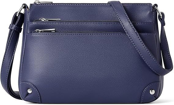 Small crossbody bag for women, shoulder bag multi-zip pocket bag, classic function messenger bag