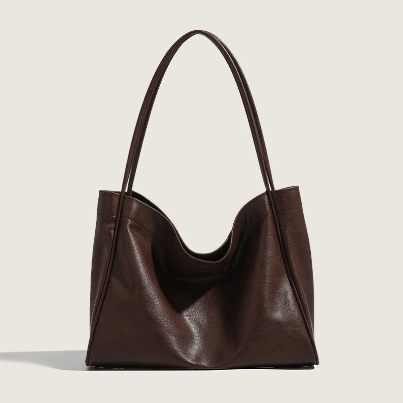 Elegant Ladies Tote Bag – Retro Minimalist &amp; Versatile Commuter Shoulder Bag for Autumn and Winter