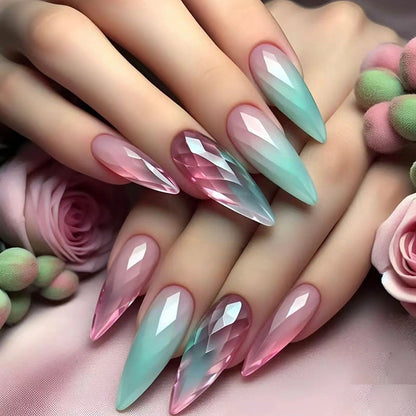 0977- Printed press on nails fake nails removable