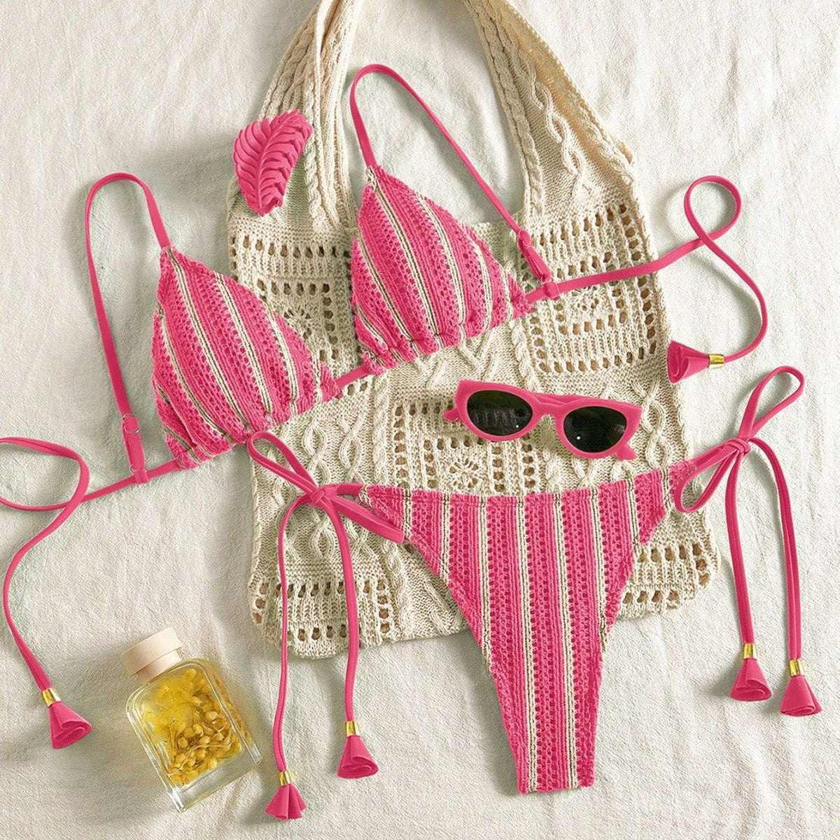 Bikini Set Special Multi color Double Strap Swimsuit Women&