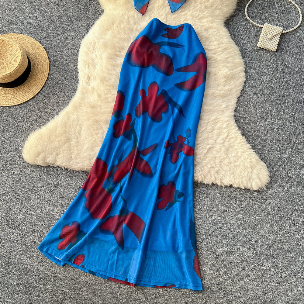Vacation Printed Crop Top &amp; High-Waist Skirt Set – Sexy Summer Two-Piece, Coachella Fashion Suit