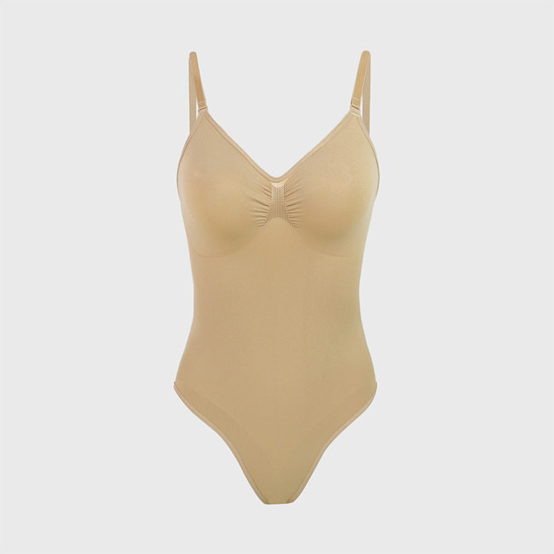 Deep V Bodysuit with Push-Up &amp; Tummy Control