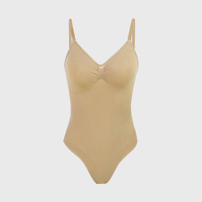 Deep V Bodysuit with Push-Up &amp; Tummy Control
