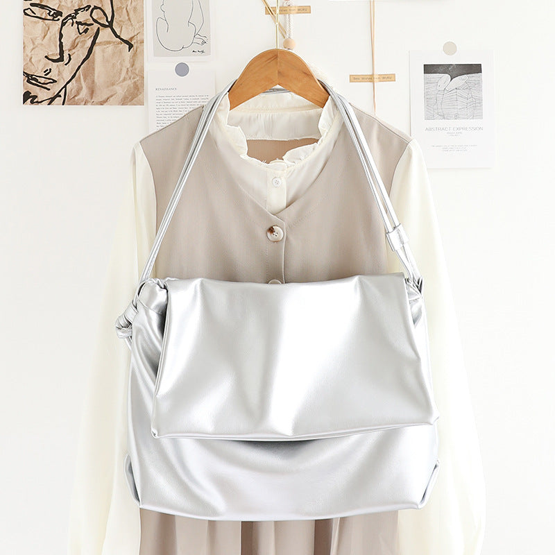 Casual One-Shoulder Messenger Bag – Retro-Textured Soft Leather Underarm Women&