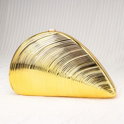 Gold Neocrylic Dinner Bag Shell Dinner Bag Crossbody Chain Shinny evening Clutch Purse Party, Prom Bag, Party Purse, Prom Bags Clutch,