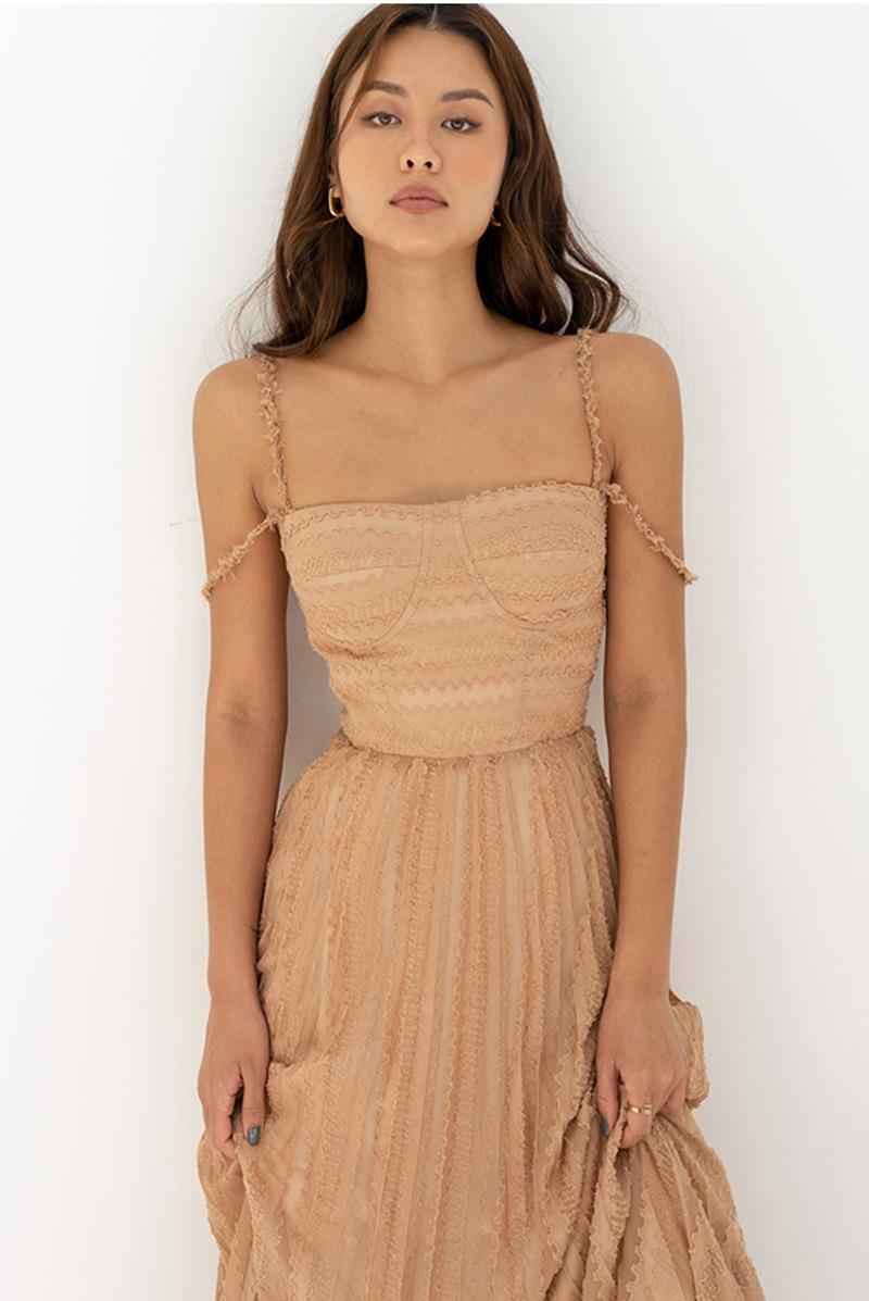 Double Shoulder Strap Simple Versatile Solid Color Dress Elegant Sexy Sleeveless Strap Pleated A Line dress